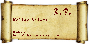 Koller Vilmos névjegykártya